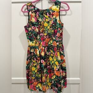 Zara Vibrant Bright Floral Open Back‎ Mini Dress-Medium